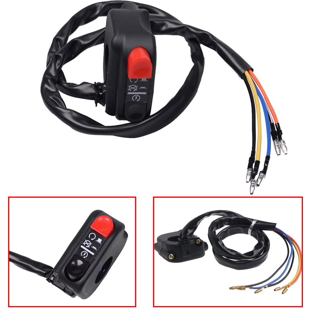 22mm 7/8" Motorcycle ATVs, Handlebar LED Headlight Lamp Switch On Off Control