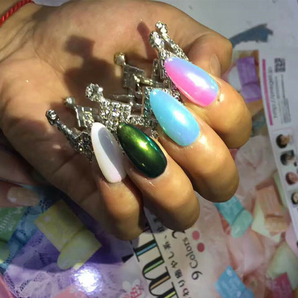 Hot DIY Nail Art Pigment Glitter Mirror Mermaid Chrome Powder Dust Gel Polish