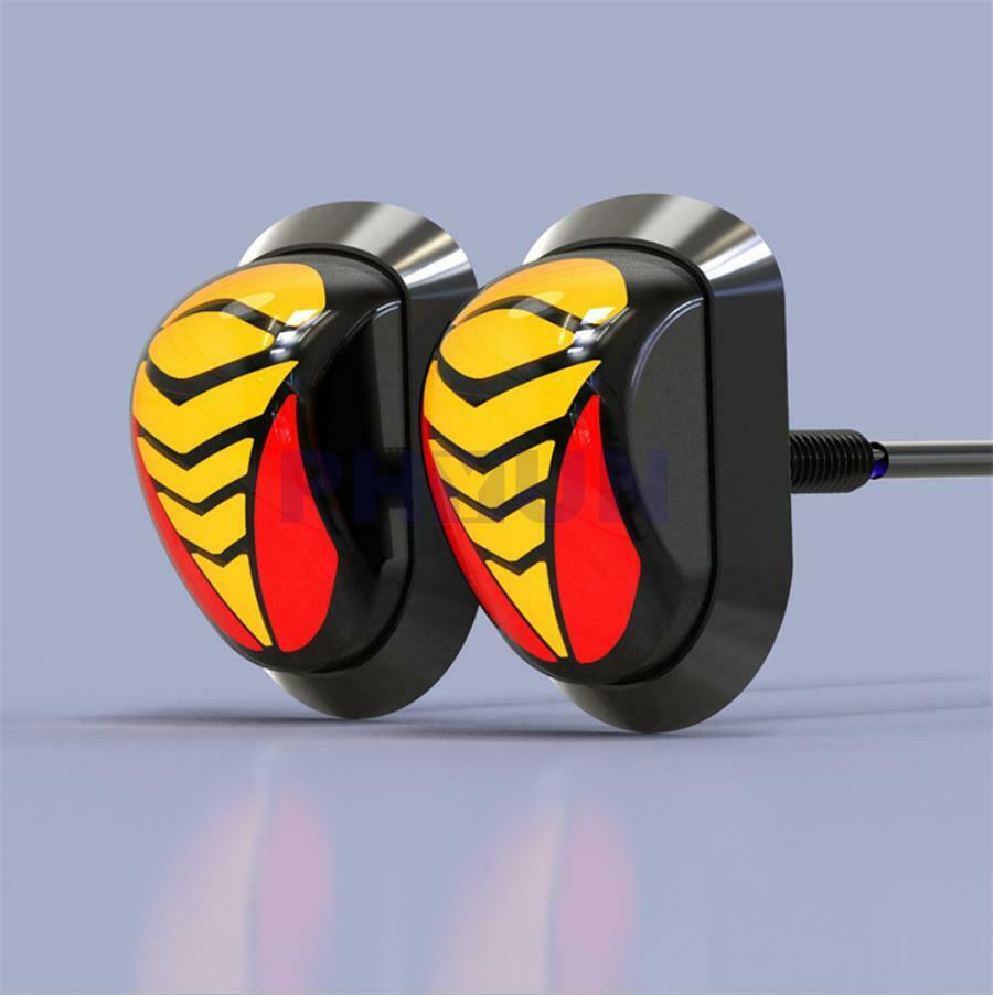 4pcs Motorcyle Round Water Flowing Turn Signal Light White DRL Red Brake Lamps