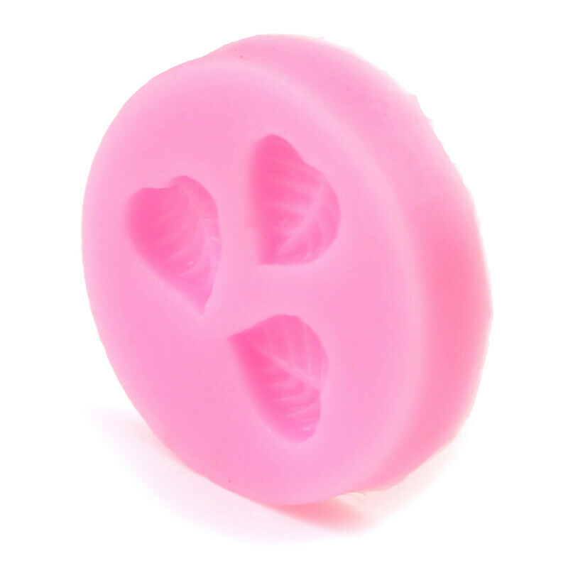 Three Little Leaves Shape Design Fondant Chocolate Silicone Mold DIY Cake.l8
