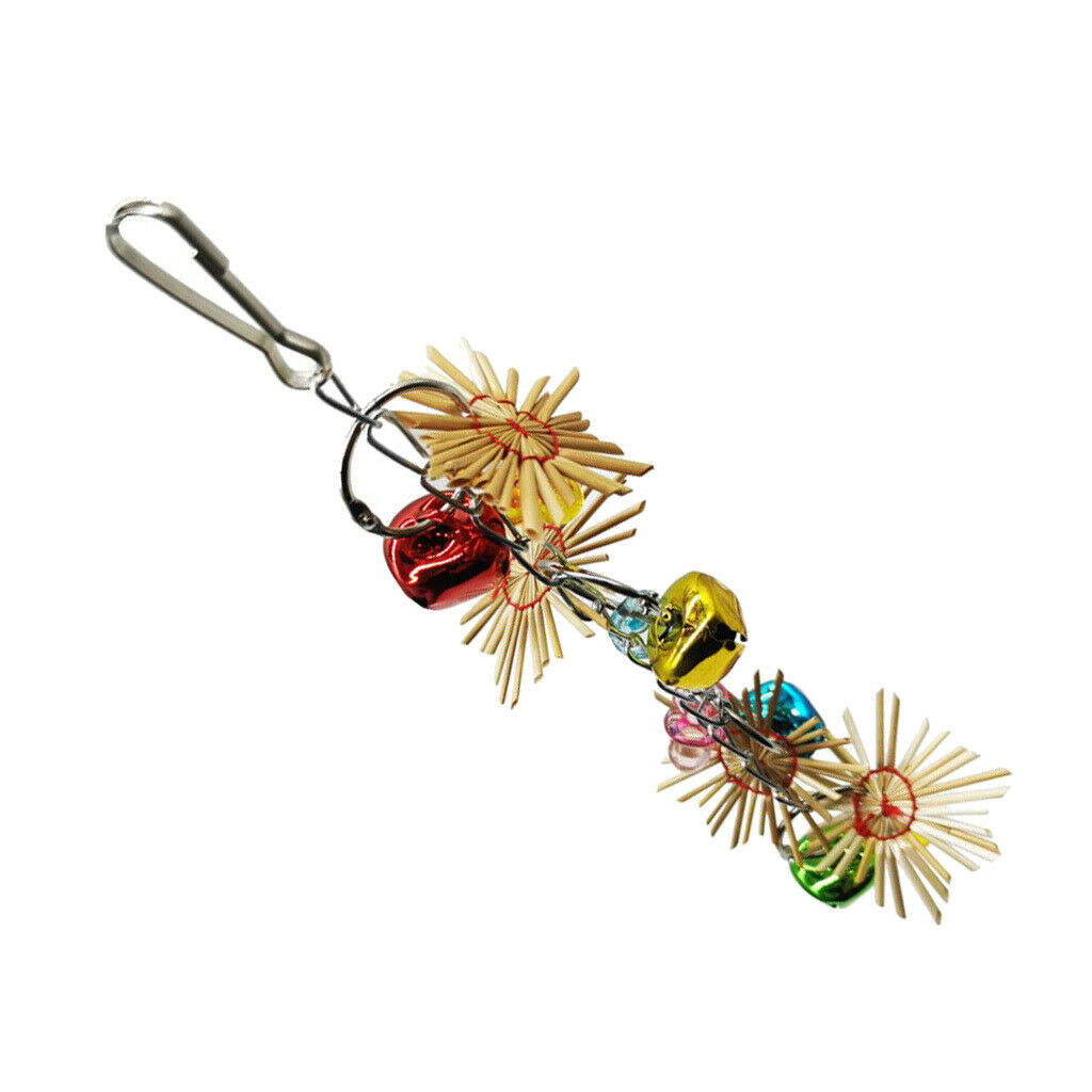 Birds Parrots Woven Straws Toys W/ Bells Birds Chew For Medium Birds Parrots