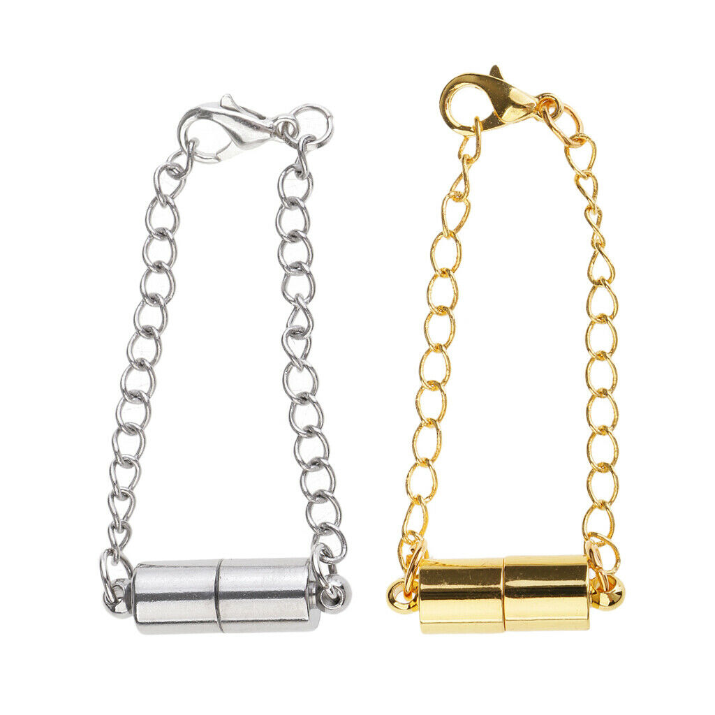 2 Pieces Necklace Extender Chains Set Jewelry Extenders Bracelet Extender with