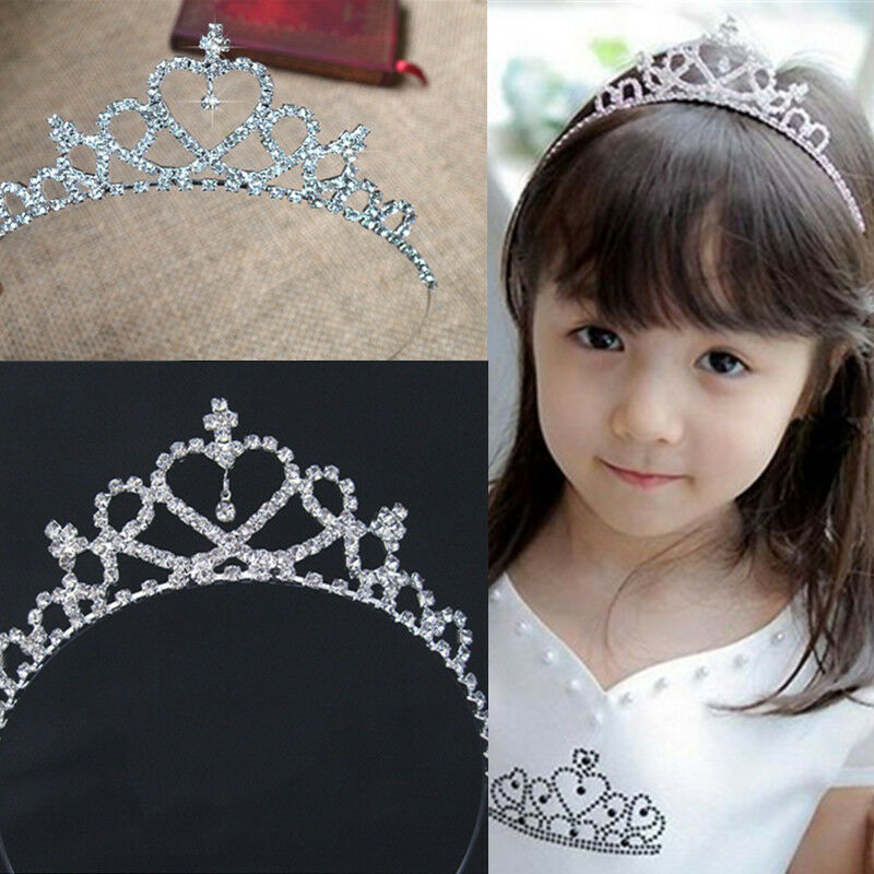 Kid Rhinestone Crystal Tiara Hair Hoop Girl Bridal Princess Prom Crown Headband
