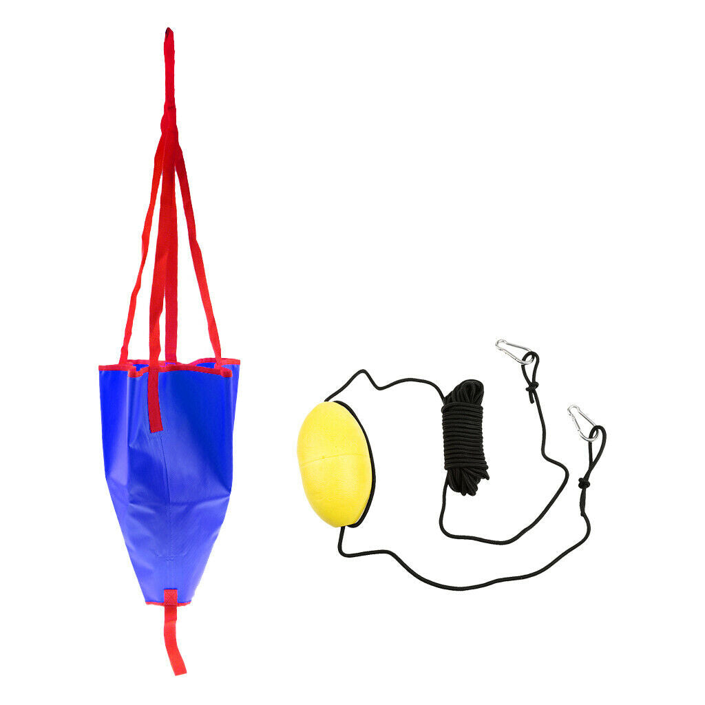 Heavy Duty 18" PVC Fishing Sea Anchor Drogue ing Brake Sock + 30ft Kayak  Anchor
