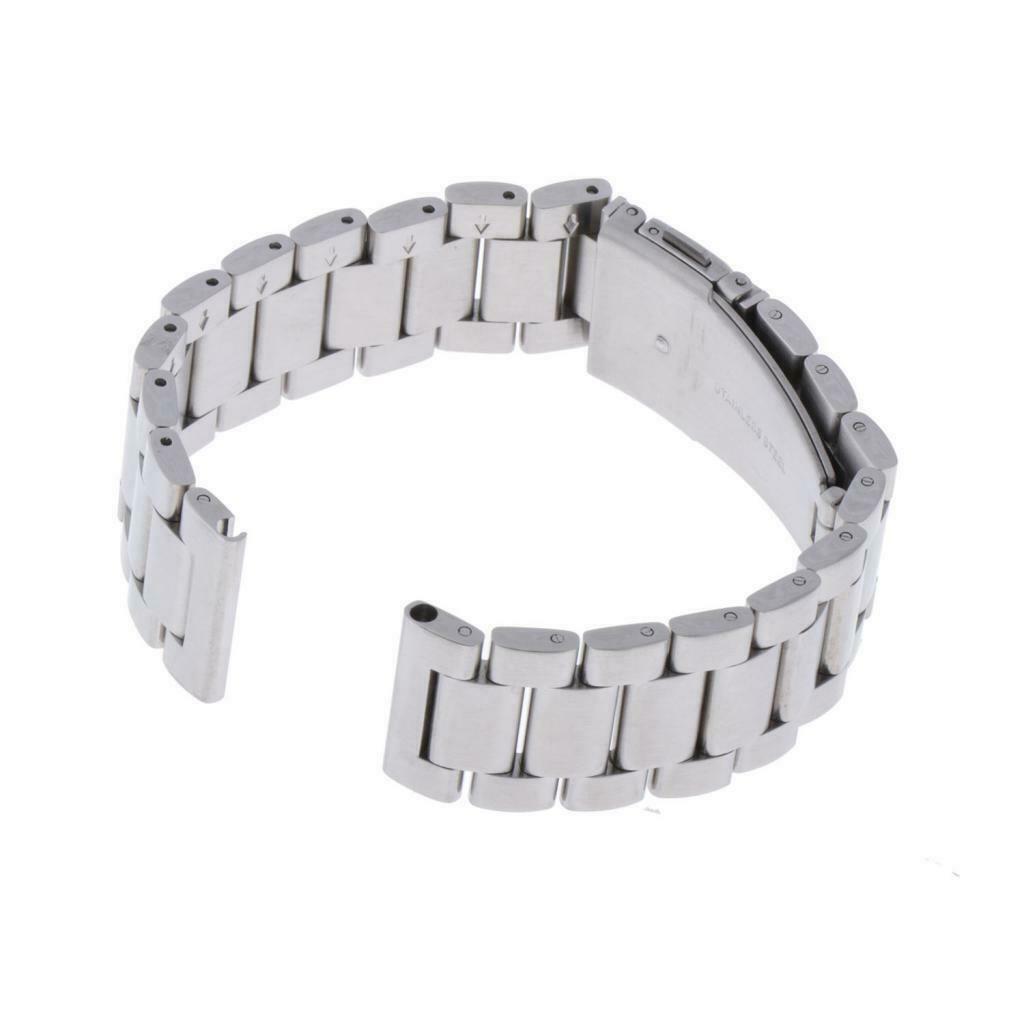 Stainless Steel Watch Band Strap Adjustable Bracelet Double Clasp Link 22mm