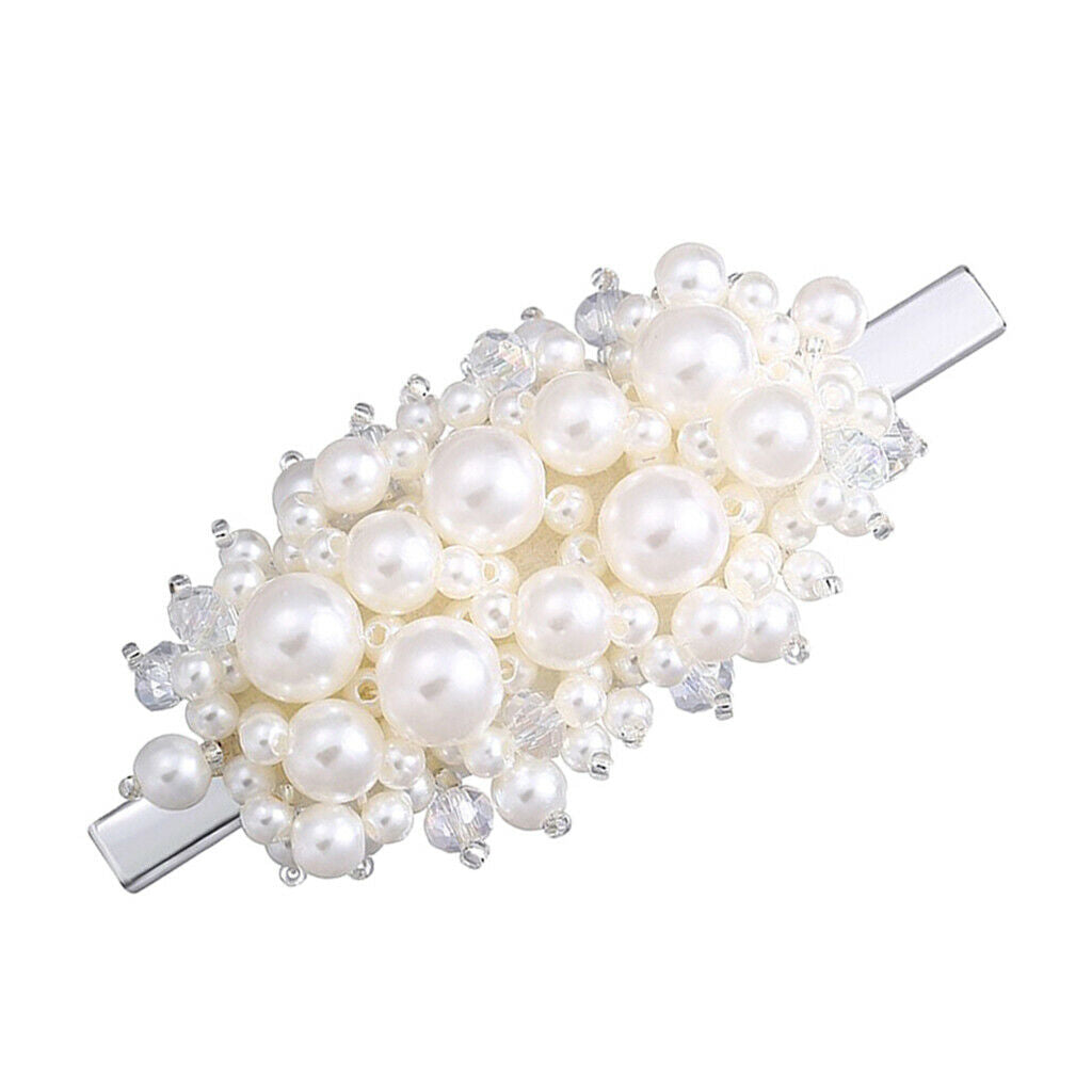 Pearls Hair Brooch Barrettes Jewelry Accessory Hair Pin Bang Clips 7
