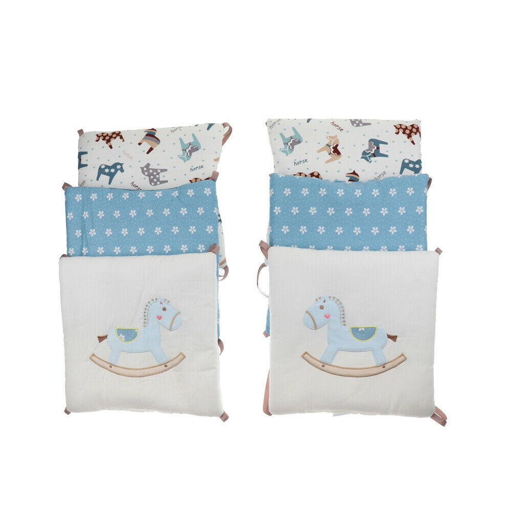 6 pieces baby cotton cot bed protection - horse