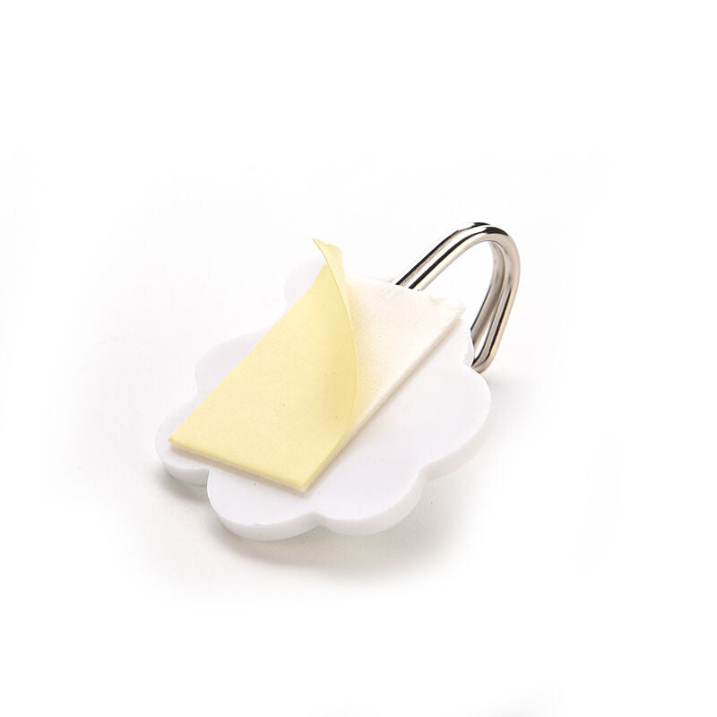 3X White Cloud Self Adhesive Sticky On Hooks Kitchen Bathroom Towel JzJC.l8