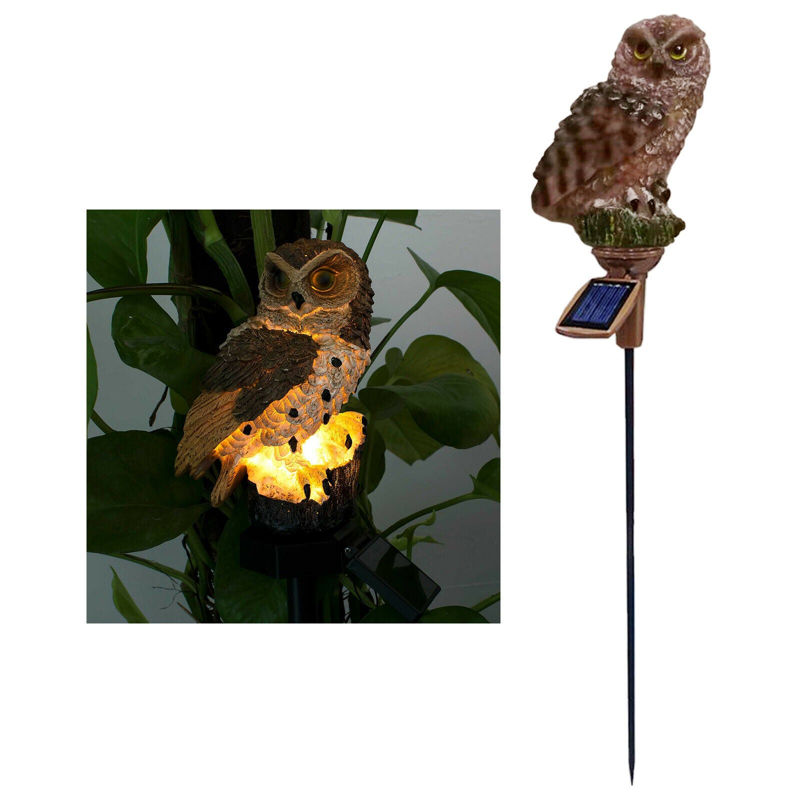 Owl Garden Solar Lamp Outdoor LED Decoration Landscape Light Household Browns