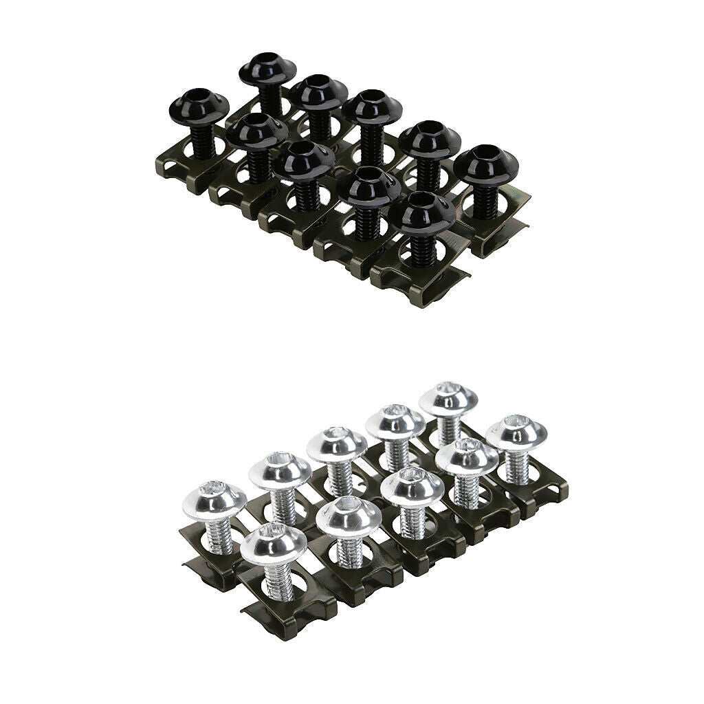 20 Pieces M6*6mm License Plate Frame Fairing Bolts Fastener Clips Screws Kit