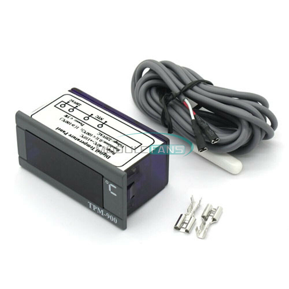 TPM-900 220V Digital Temperature Controller LED Panel Meter with Sensor GM
