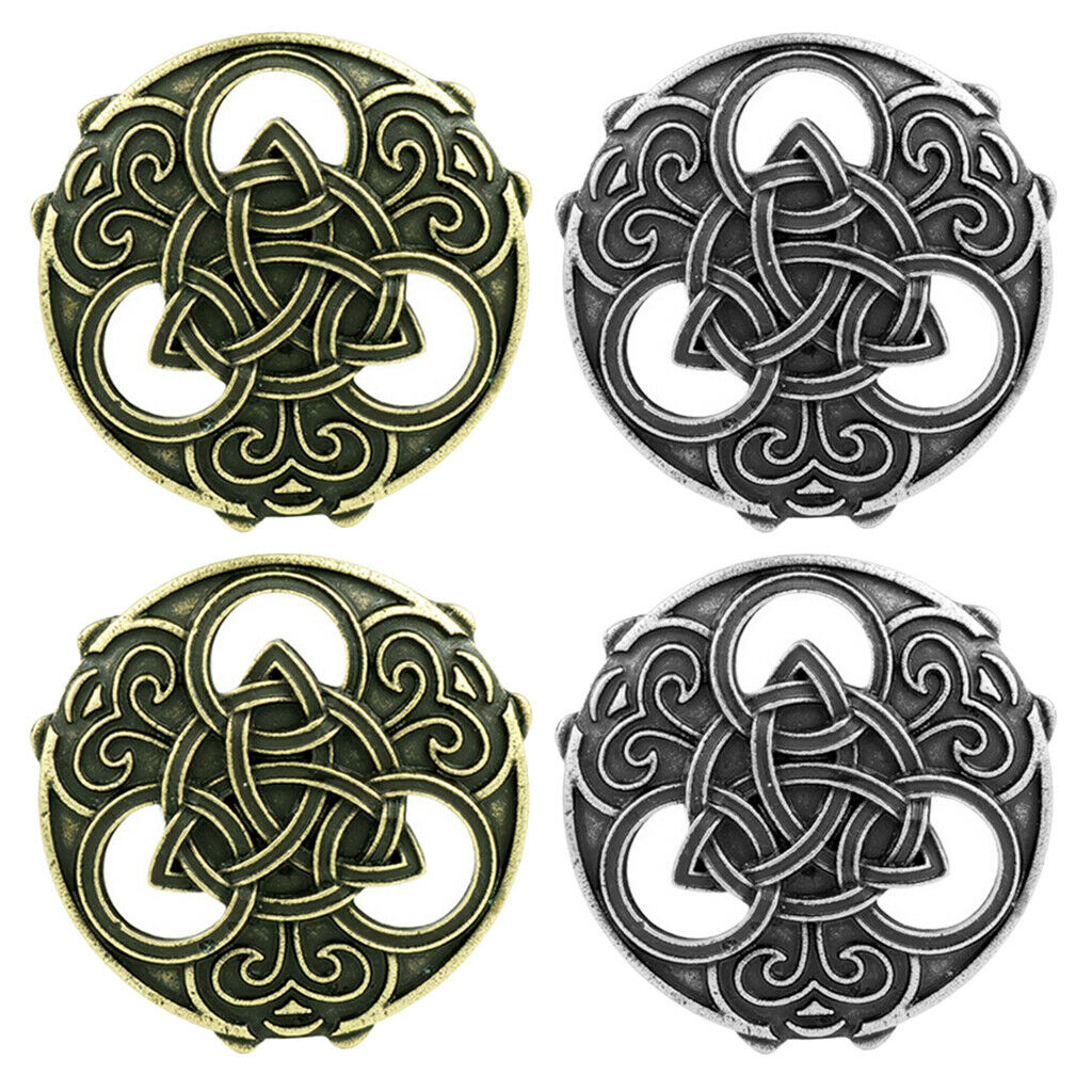4Pcs Pennanular Cloak Norse Knot Brooch Pin Medieval Sweater Cloak Pin Badge