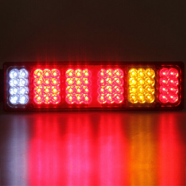 2X 12V LED Rear Tail Stop Brake Indicator Light 5 Function Trailer Truck