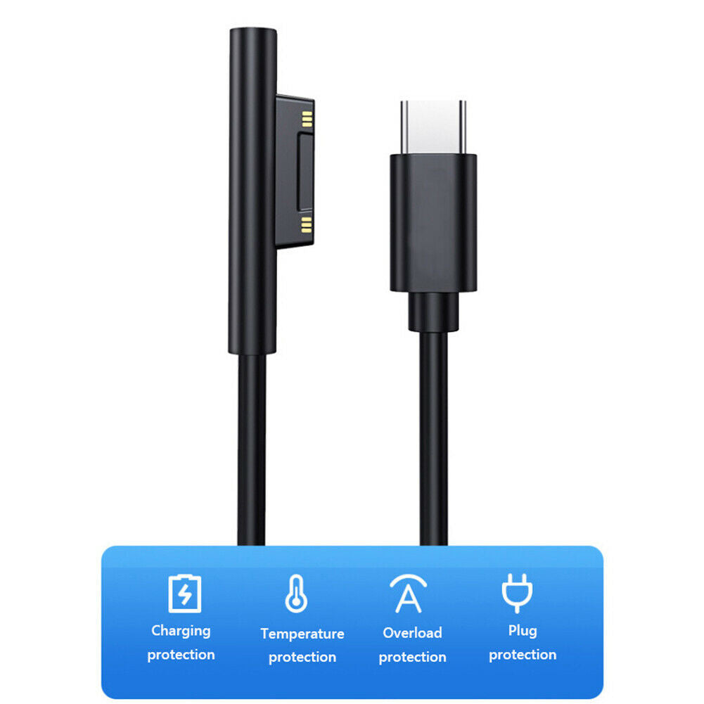 USB Charger Cable Power Supply for Microsoft Laptop Pro 6/5/4/3 Surface Book2/Go