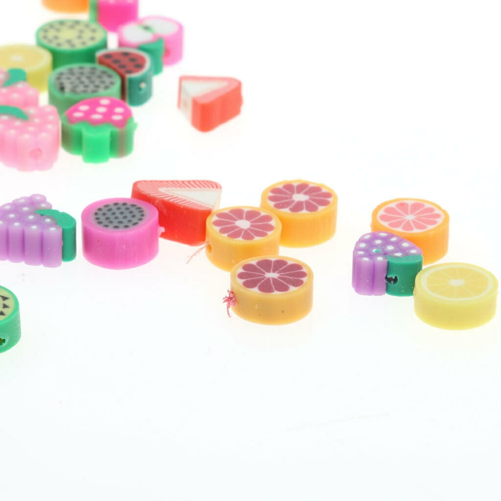 50Pcs Polymer Clay Beads Crafts Artificial Flatback Button Scrapbooking