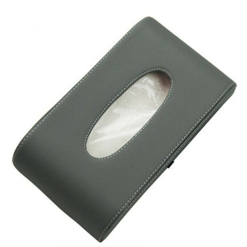 Cars Sun Visor PU Leather Tissue Box with Clip Holders Paper Napkin Accessories