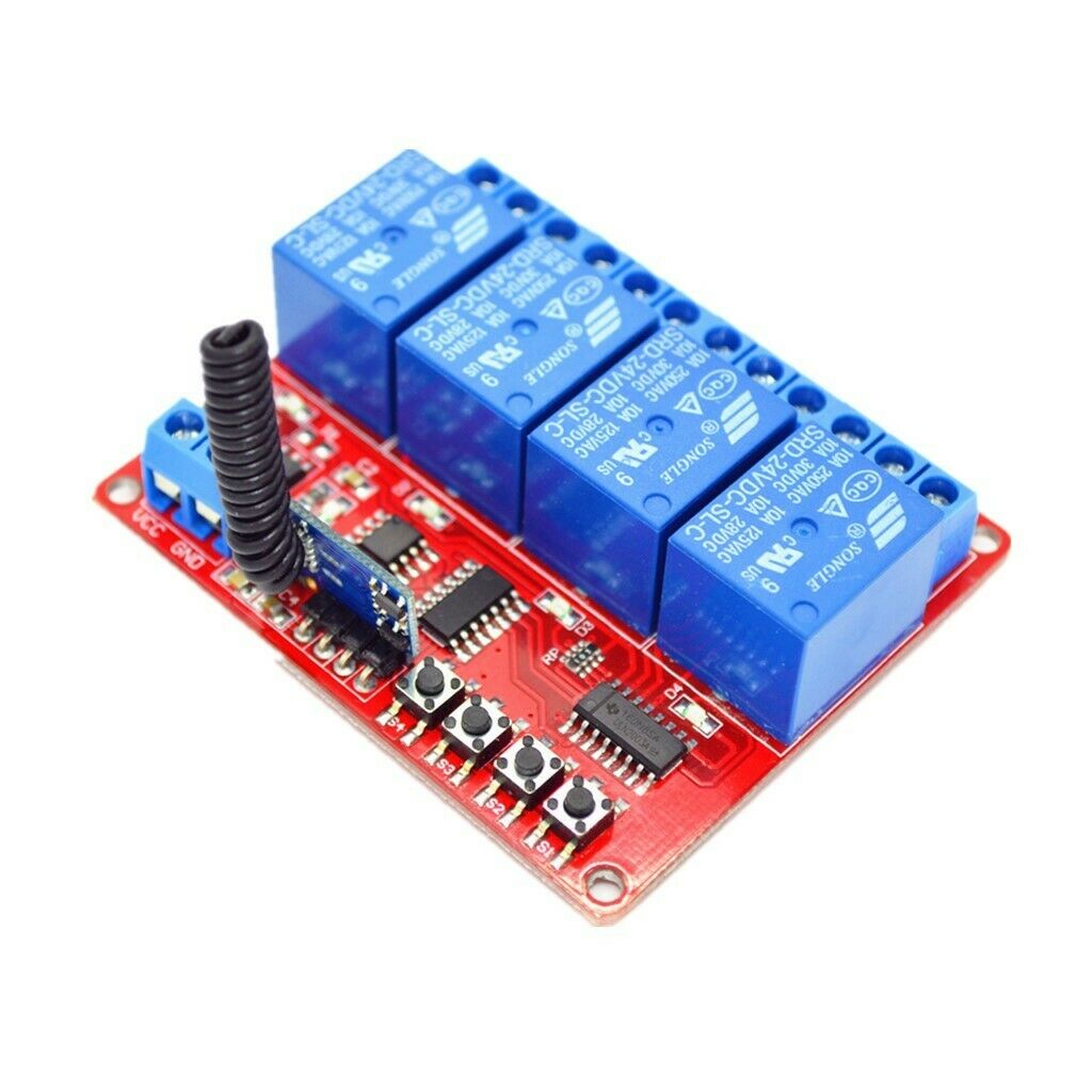 24V 4CH Relay Wireless Remote Control Lamp LED Switch Transceiver 1000m