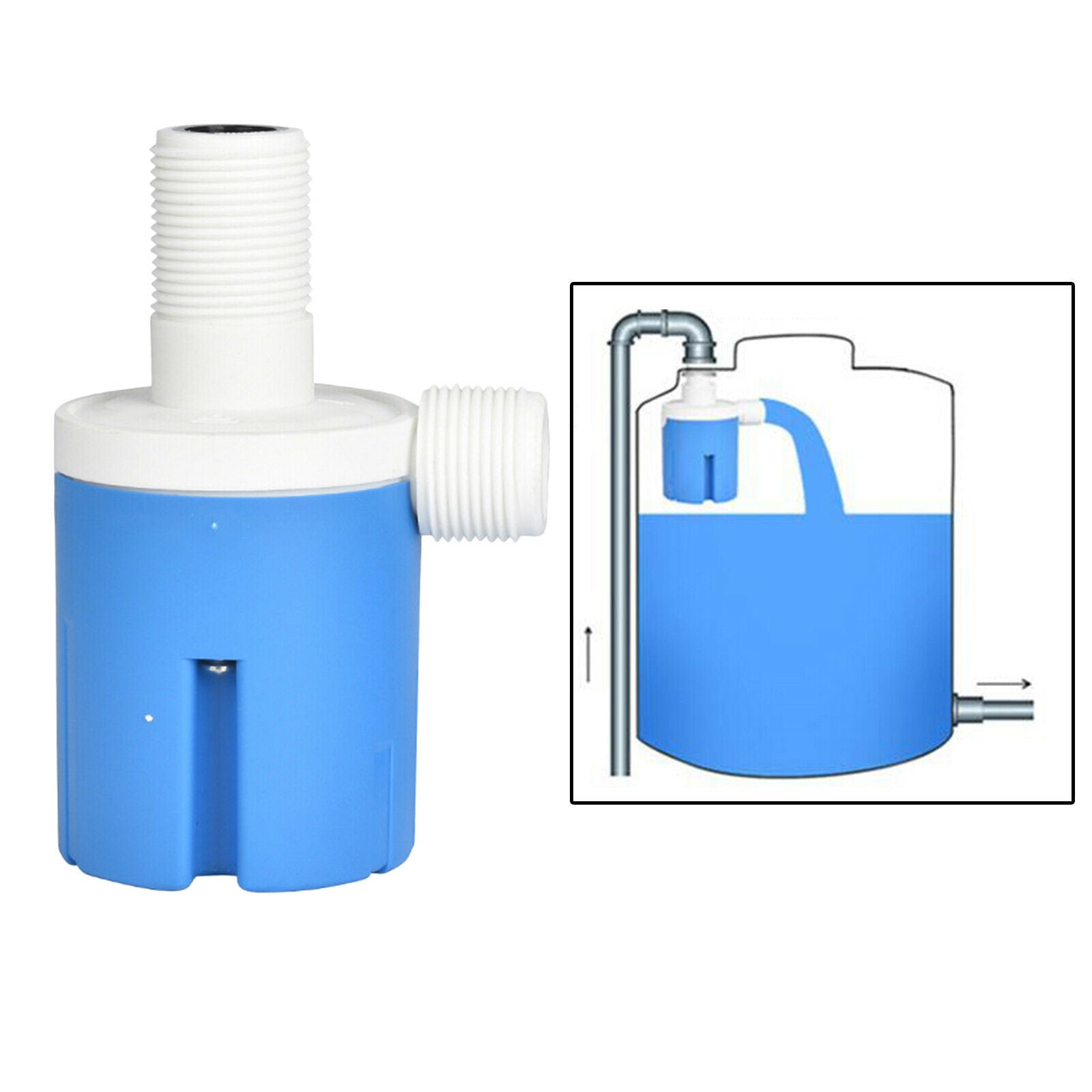 1pc 3/4" Top Inlet Plastic Water Level Control Valve Floating Ball Valve