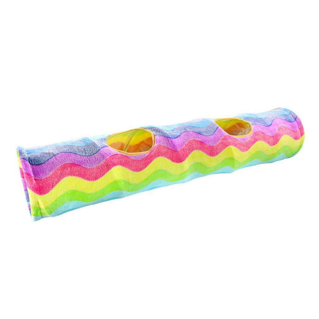 Collapsible Rainbow Cat Crinkle Play Tunnel Tube Pet Entertainment Toys