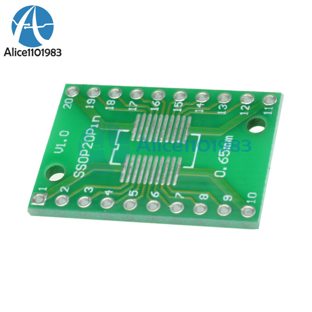 50PCS SOP20 SSOP20 TSSOP20 To DIP20 0.65/1.27mm IC Adapter PCB Board
