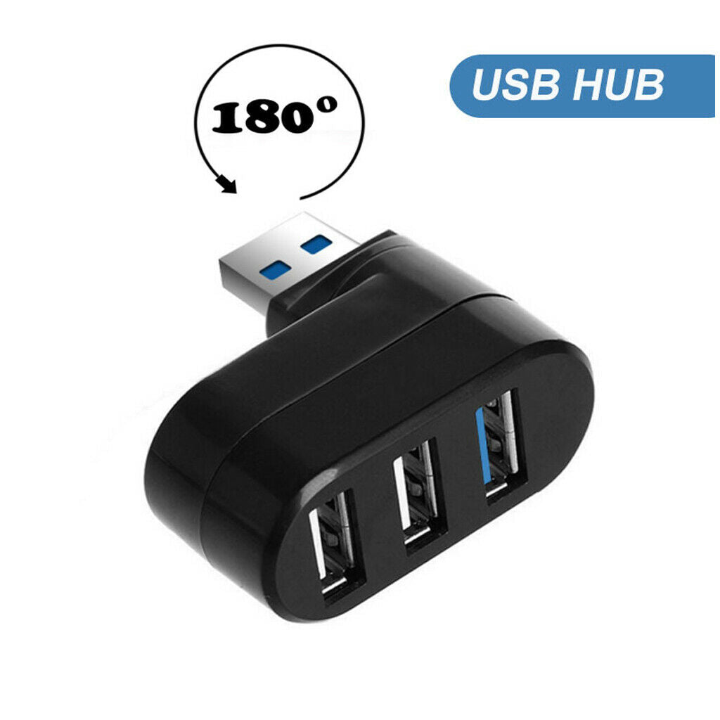 3Ports USB 3.0 USB 2.0 HUB USB Hub Splitter For Air Pro Laptop PC Black