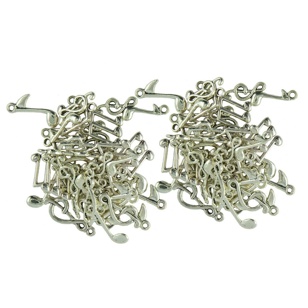 80pcs Charms Music Note Symbol Pendants for Necklace Bracelet Jewelry Crafts
