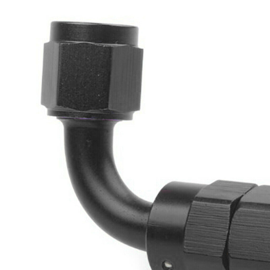 Aluminium PTFE AN 6 6AN 0 45 90 180 Degree AN6 Hose End Black,90 Degree