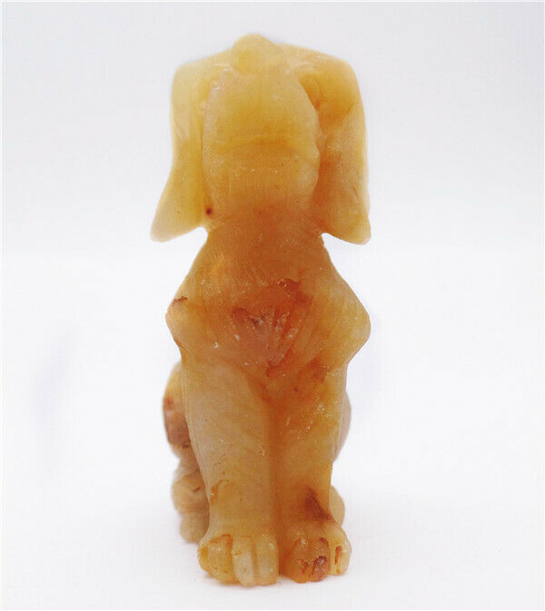 54x33x21mm Natural Yellow Jade Carved Dog Decoration Statue Home Decor HH7746