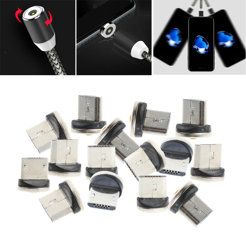 15Pcs Micro USB Magnetic Tips Data Transfer Cord Head Adapter for Android