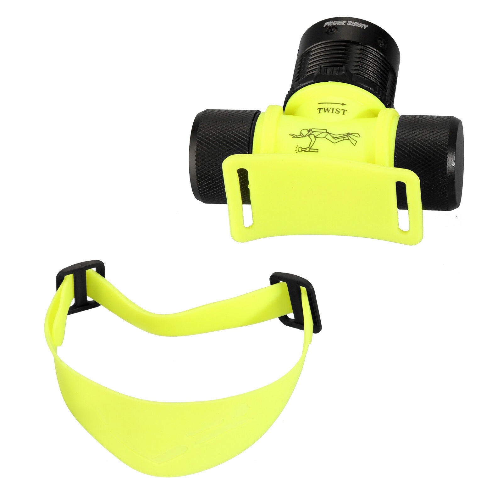 Yellow & Black  LED Waterproof Diving Scuba Headlight Headlamp