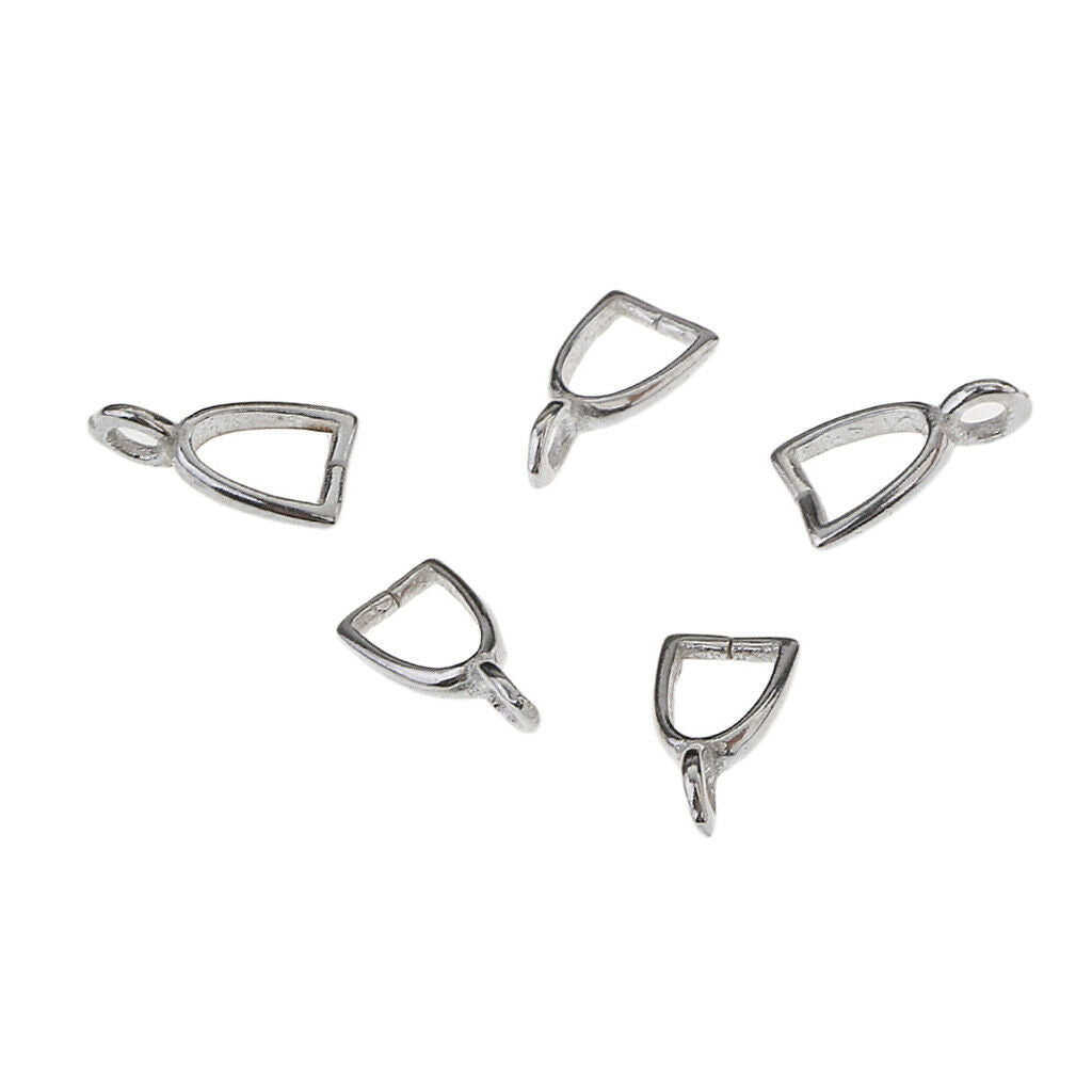 5x Sliver Pinch Clip Clasp Bail for DIY Earrings Necklace Jewelry Findings