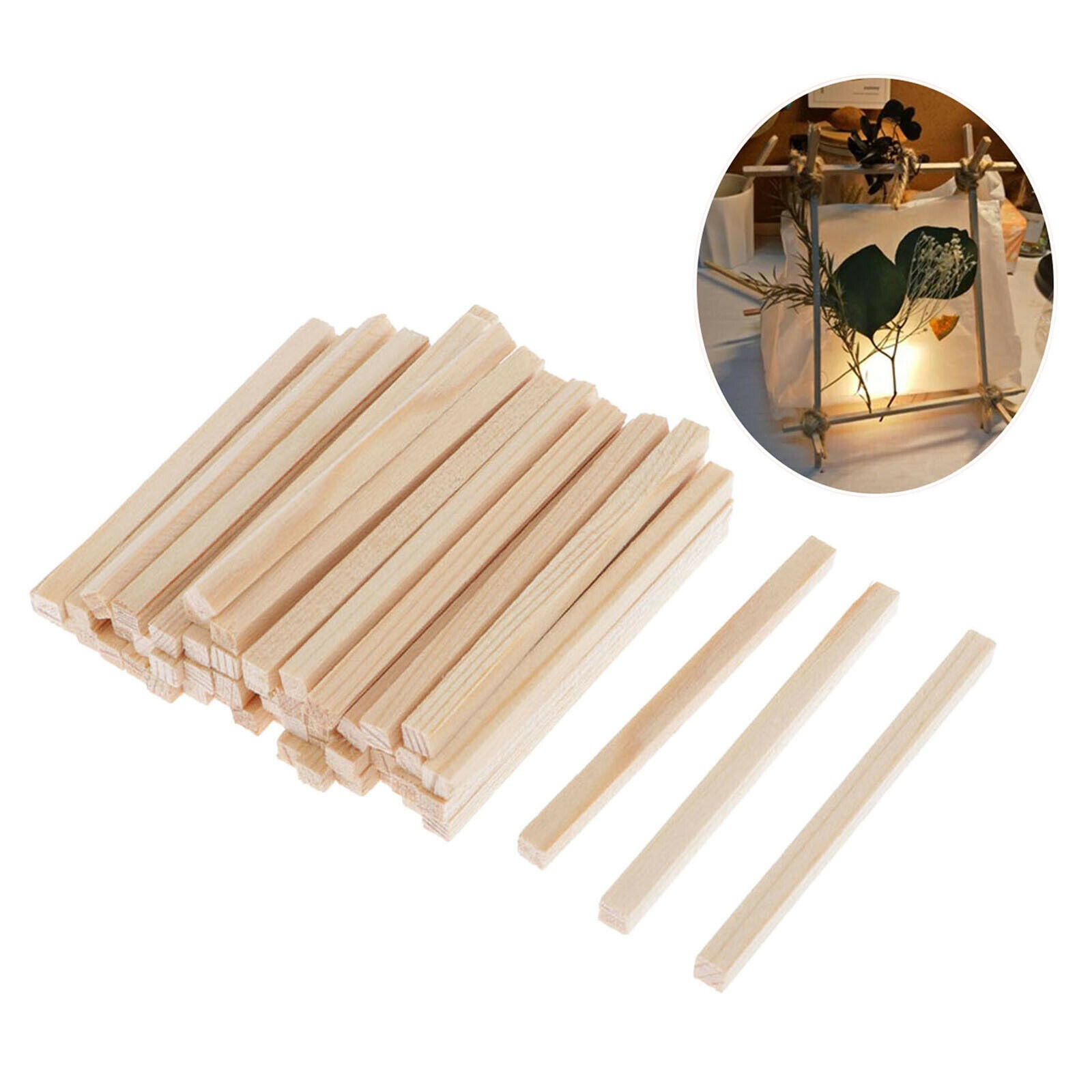 Set of 100 Unfinished Wooden Sticks Poles DIY Art Craft Making Cake Pins