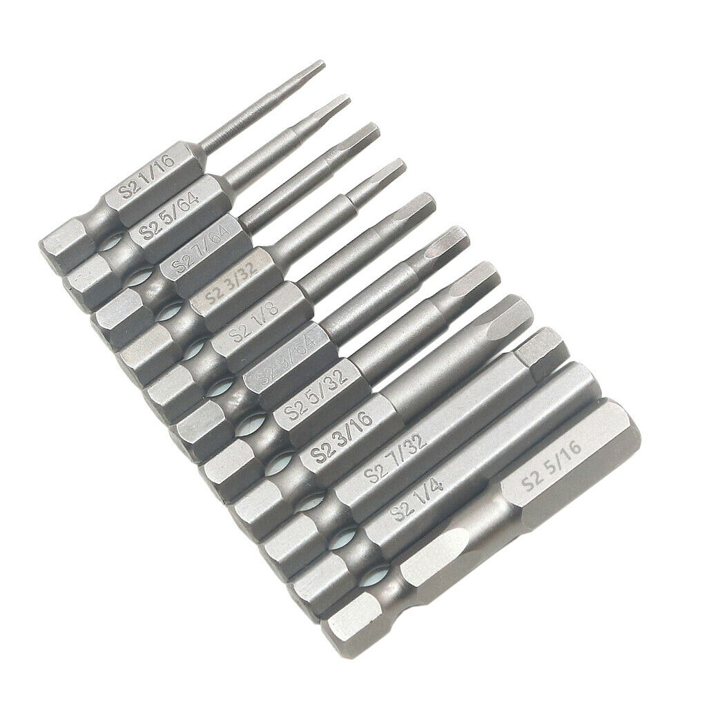 11Pcs British System Inner Hexagon Steel Wind Screwdriver Bits Set with Base