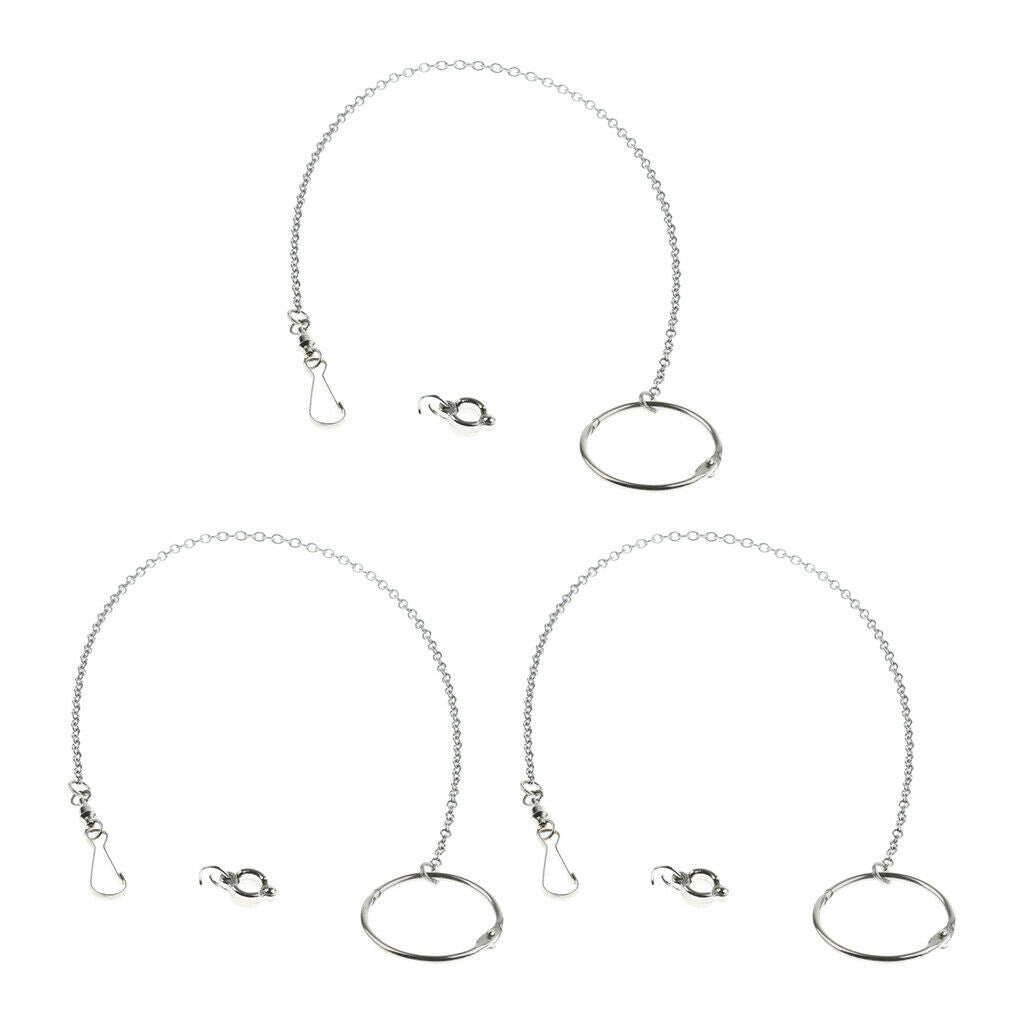 3x Stainless Steel Parrot Eight Bird Anklet Foot Chain