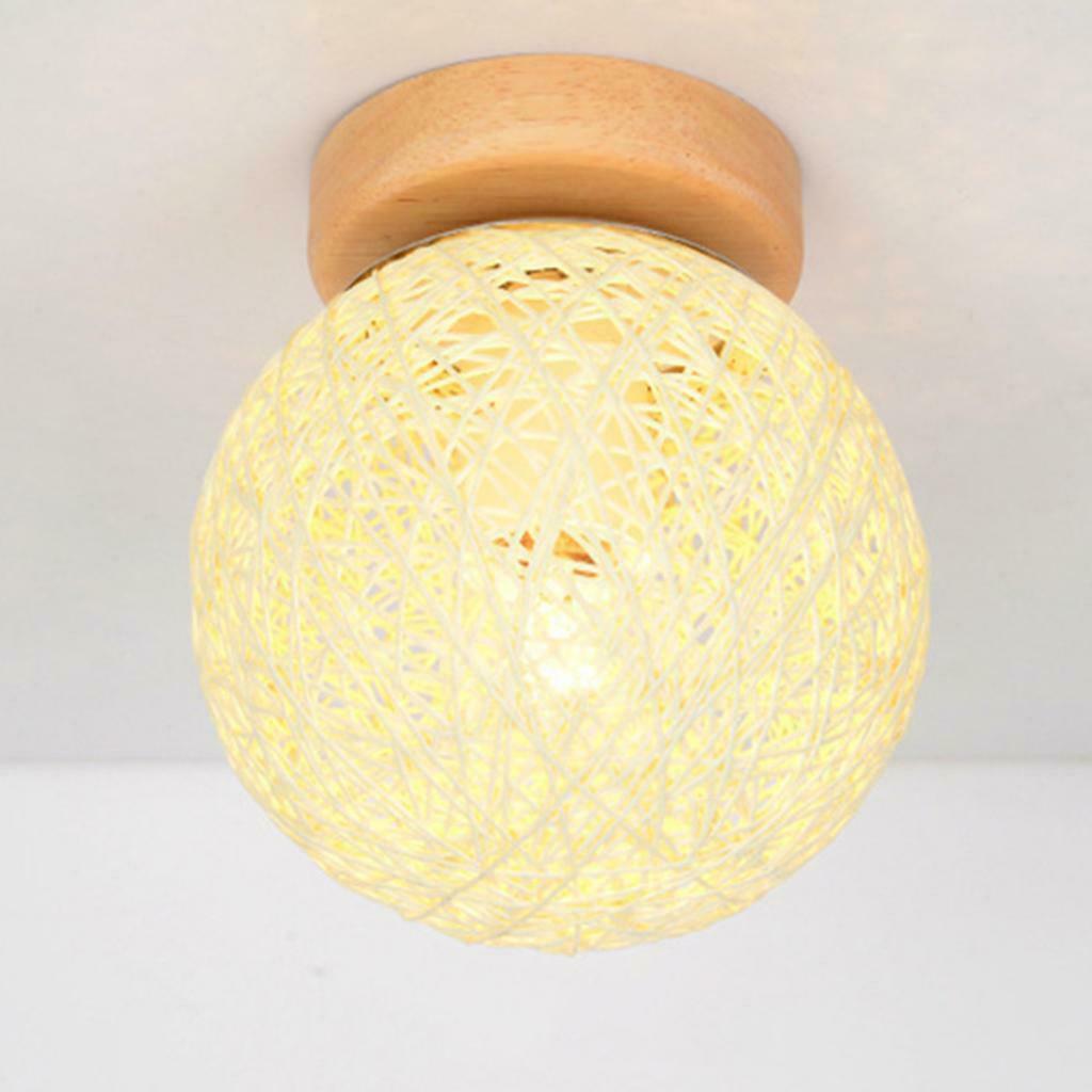 Rattan Ball Ceiling Light  Woven Lamp Decor for Bedroom Hallway Stairway