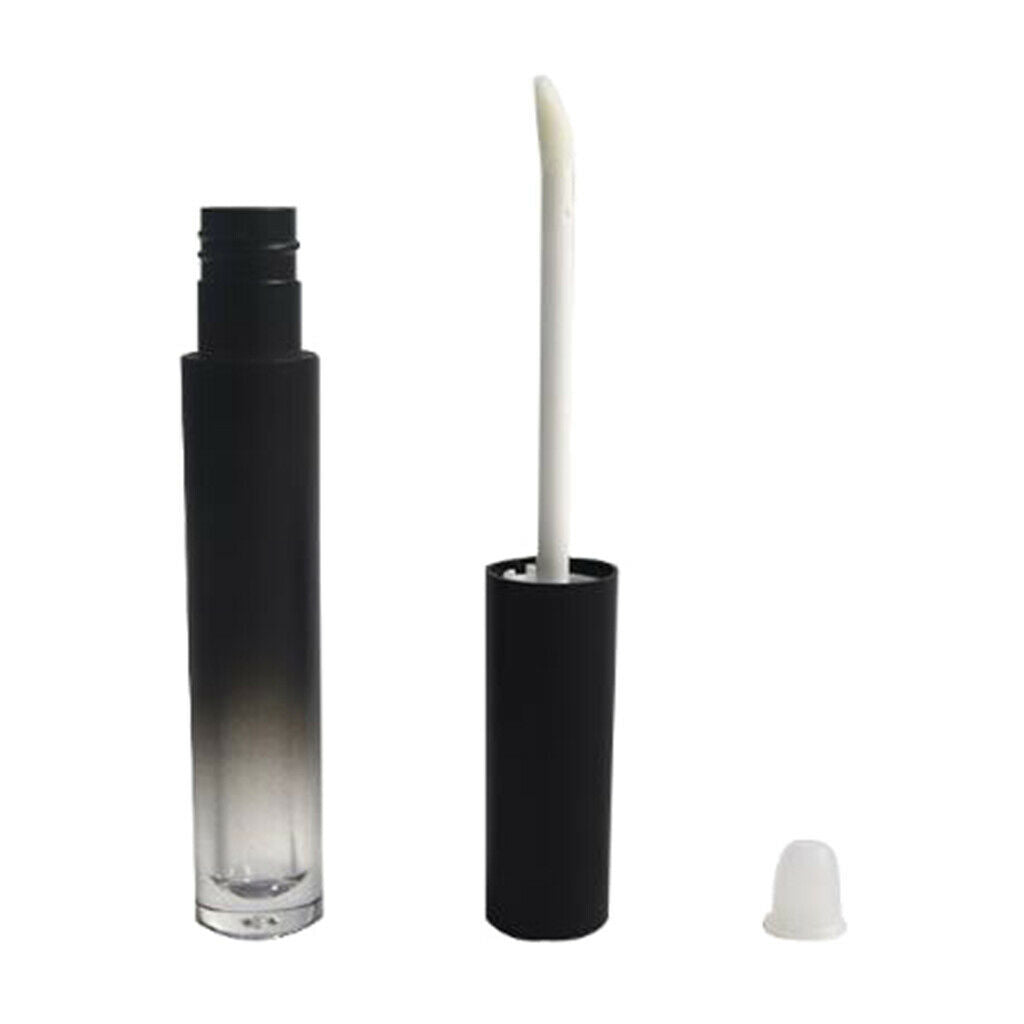 3x 4.5ml Black Empty Makeup Lip Gloss Tubes Cylinder Lip Stain Lip Tint Bottles
