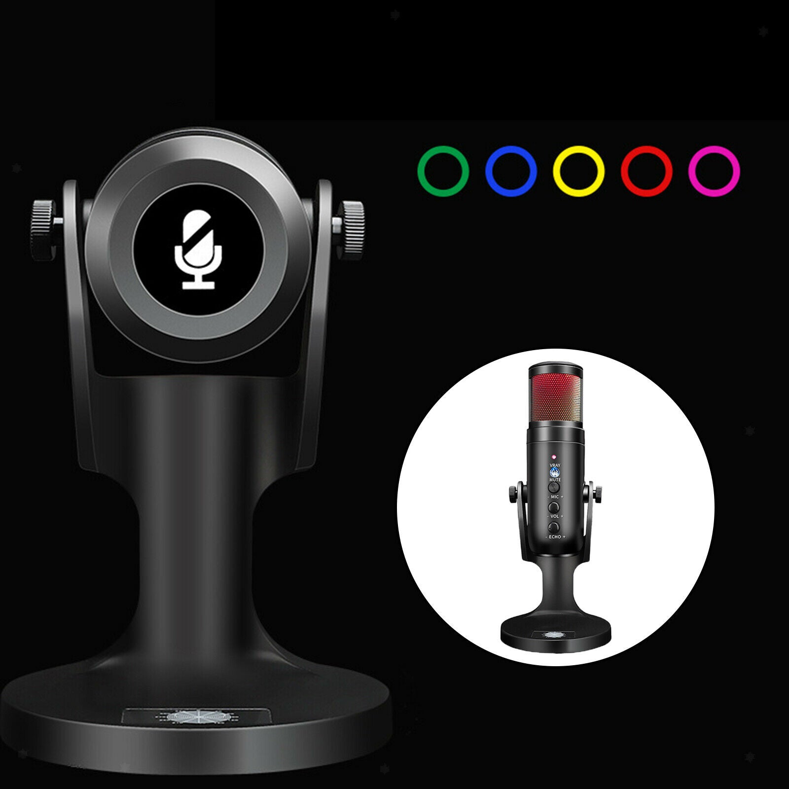 USB RGB Cardioid Computer Microphone for PC Laptop Gaming Gaming Microphone