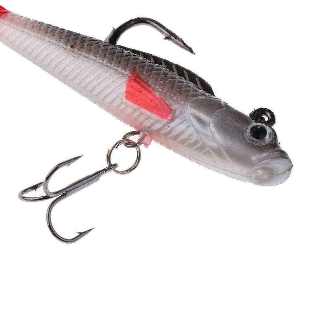 4Pcs Soft Fishing Lures Baits Lead Head Jigs 10cm/9.3g Sinking Crankbaits