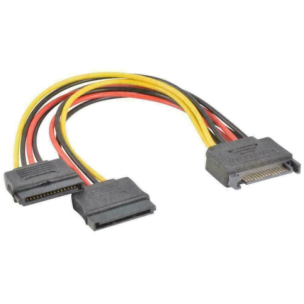 SATA Power 15-pin Y-Splitter Cables Adapter Male to Female For HDD Drive hot