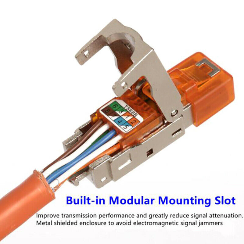 Cat6A Rj45 Connector Ethernet Adapter Tool-Free Crimping Shielded Crystal H Tt