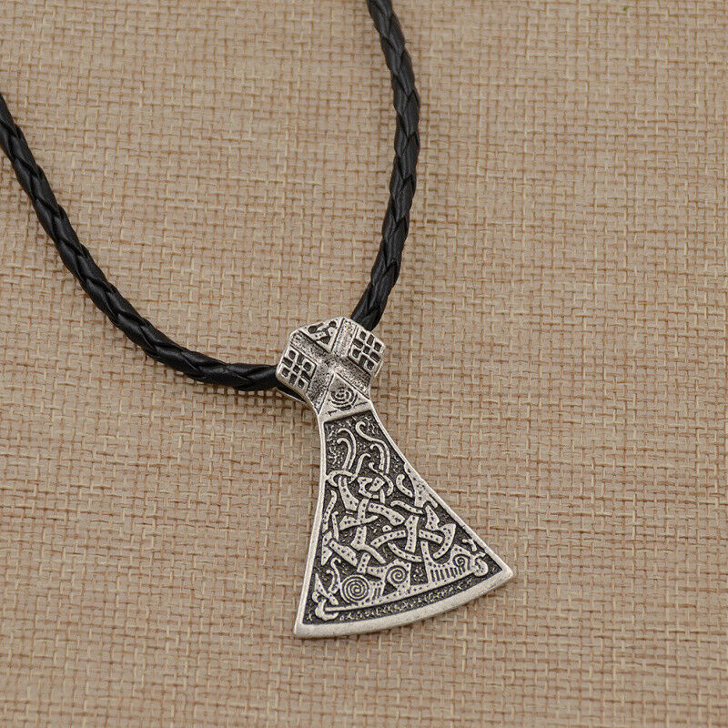 Mens Jewelry Mammen Axe Shape Pendant Scandinavian Viking Norse Retro Necklace