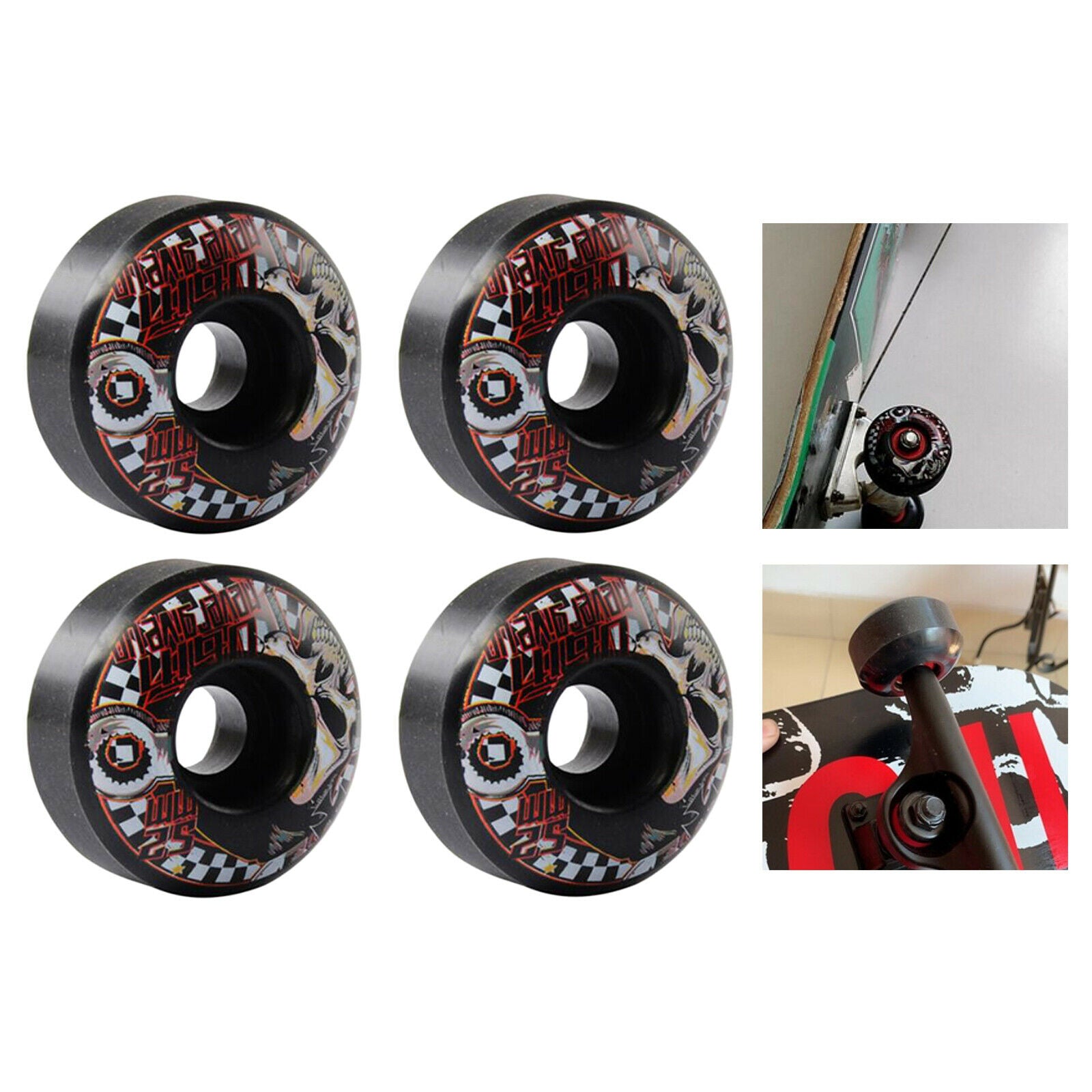 4Pack 51D PU Skateboard Wheels Set High Strength Cruiser Roller Repair Wheel