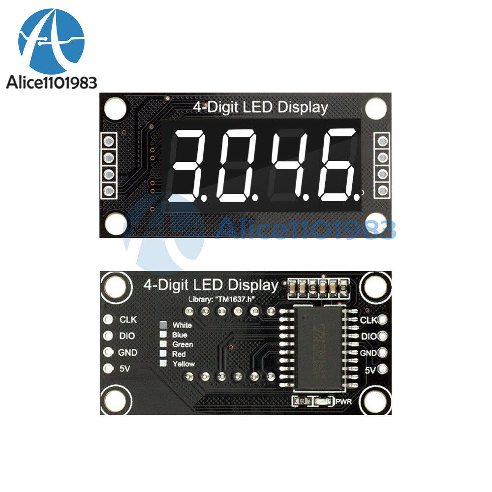 0.36" Inch TM1637 4-digit Tube LED White Digital Display Module For Arduino