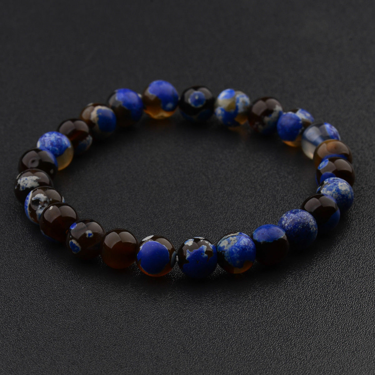 8MM Man Wowan Fashion Mini Blue Beaded Cuff Charm Bangle Natural Stone Bracelets