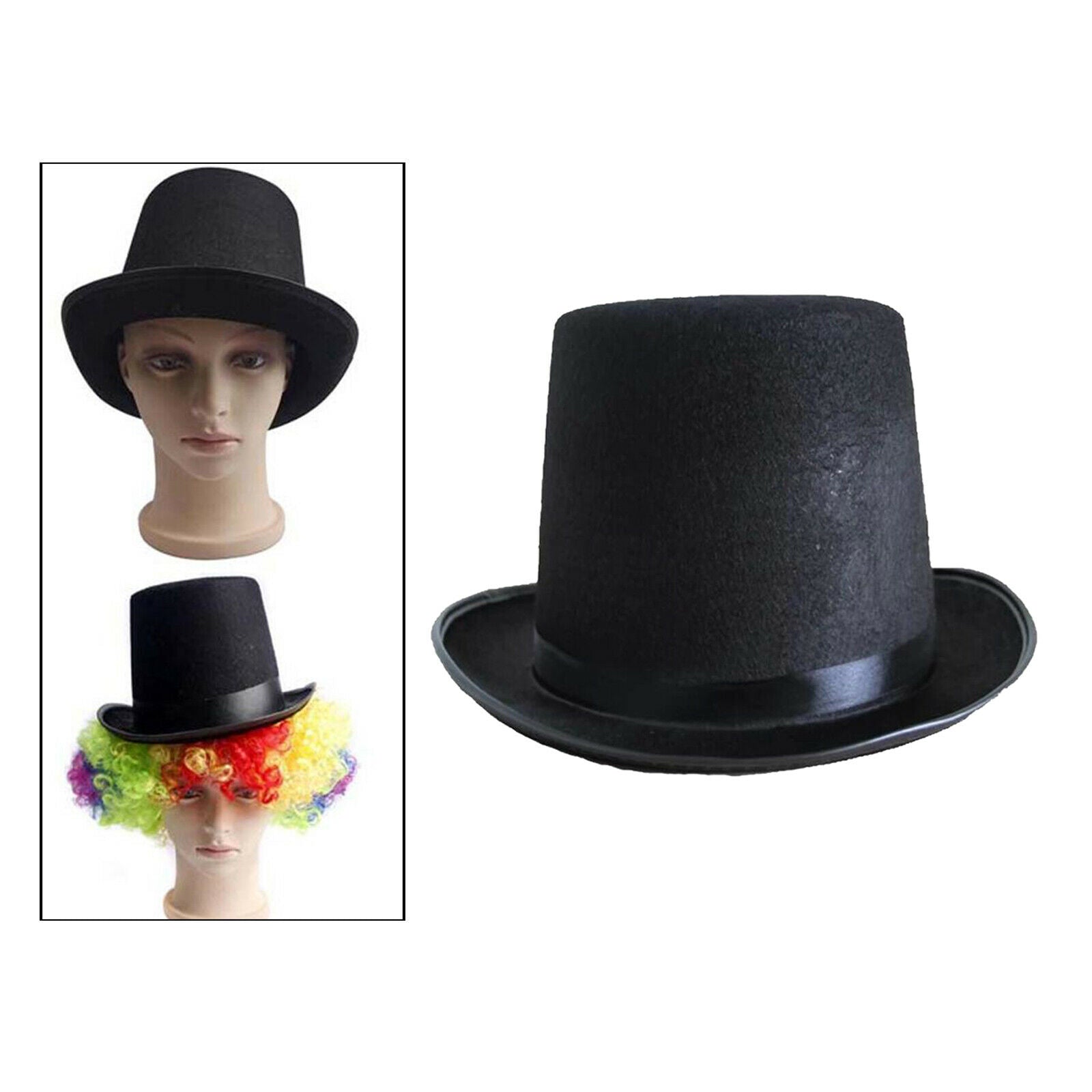 Black Magician Butler Top Hat Steampunk Costume Accessories Felt Party Hat