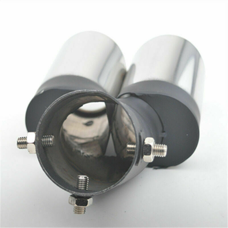 63mm Auto Car Modification Grilled Stainless Steel Dual Pipe Exhaust Pipe Covers