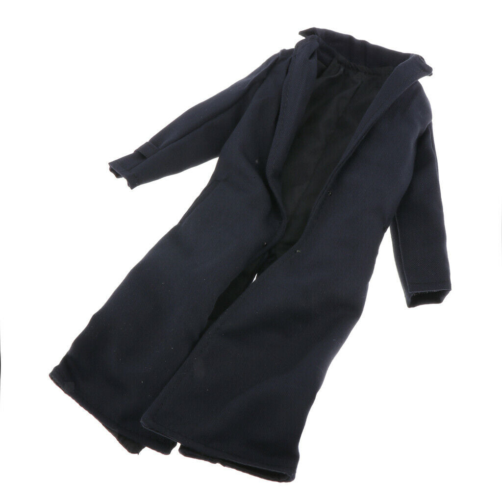 1/6 Scale Male Soldier Trench Coat Black Wind Coat for 12