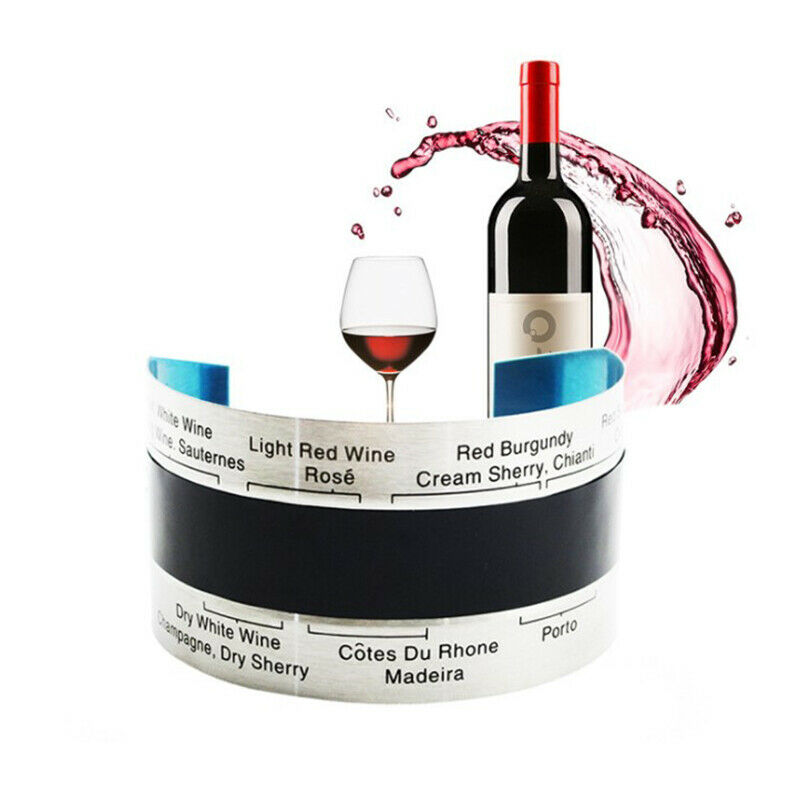 1pc Stainless Steel Bottle Wine Thermometer LCD Display Checker Bracel.l8