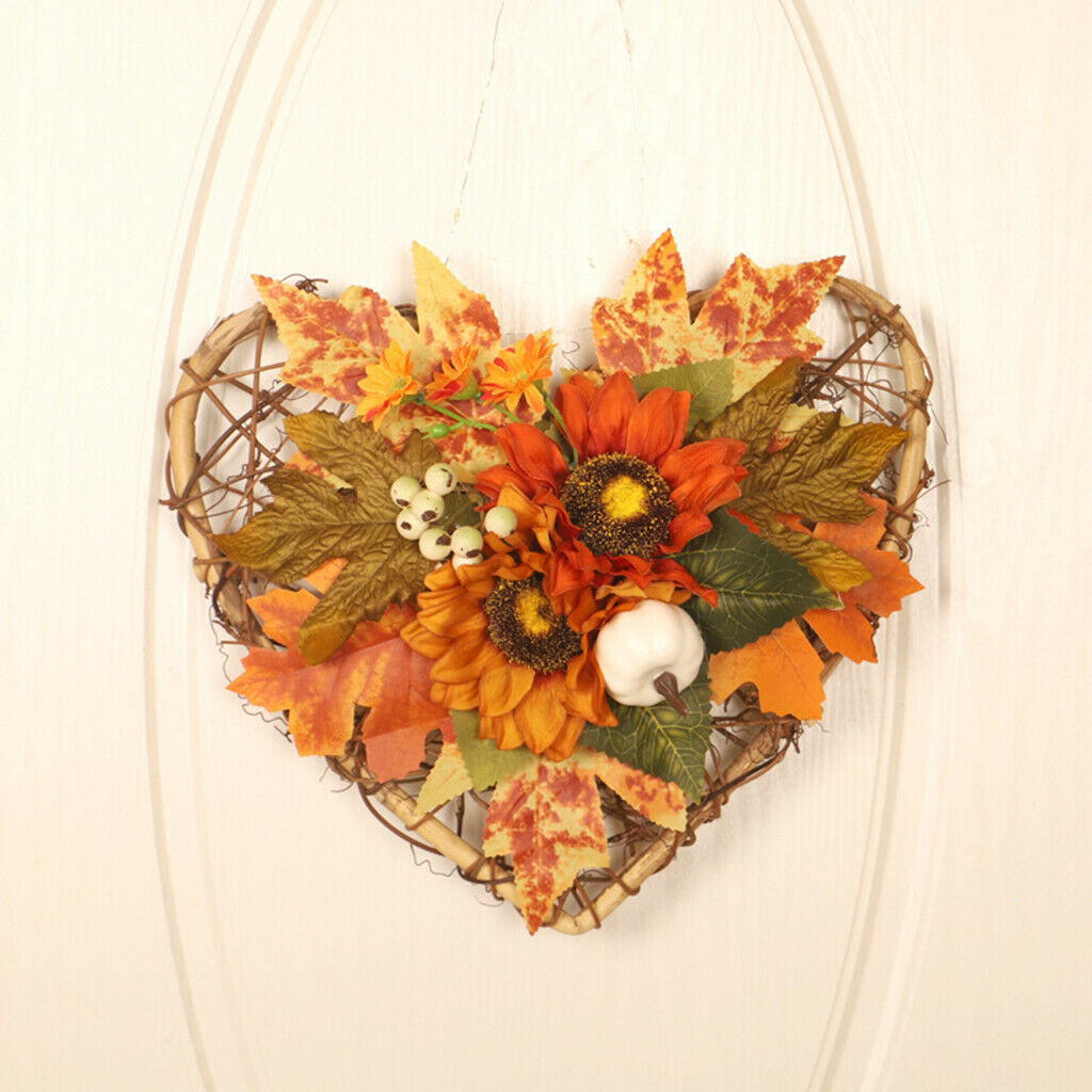 Halloween Outdoor Door Wreath Artificial Sunflower Fall Wreaths Garlands
