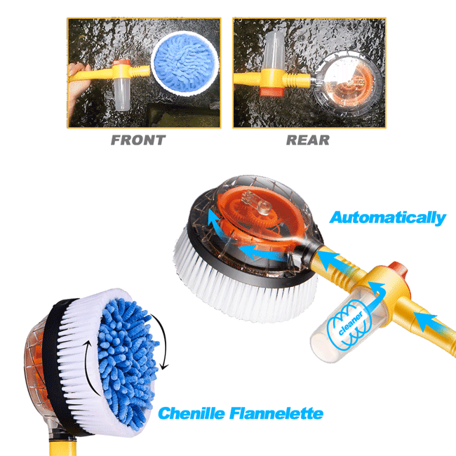 Portable Car Washer Foam Automatic Washing Brush Rotating Brush Auto Clean Tools